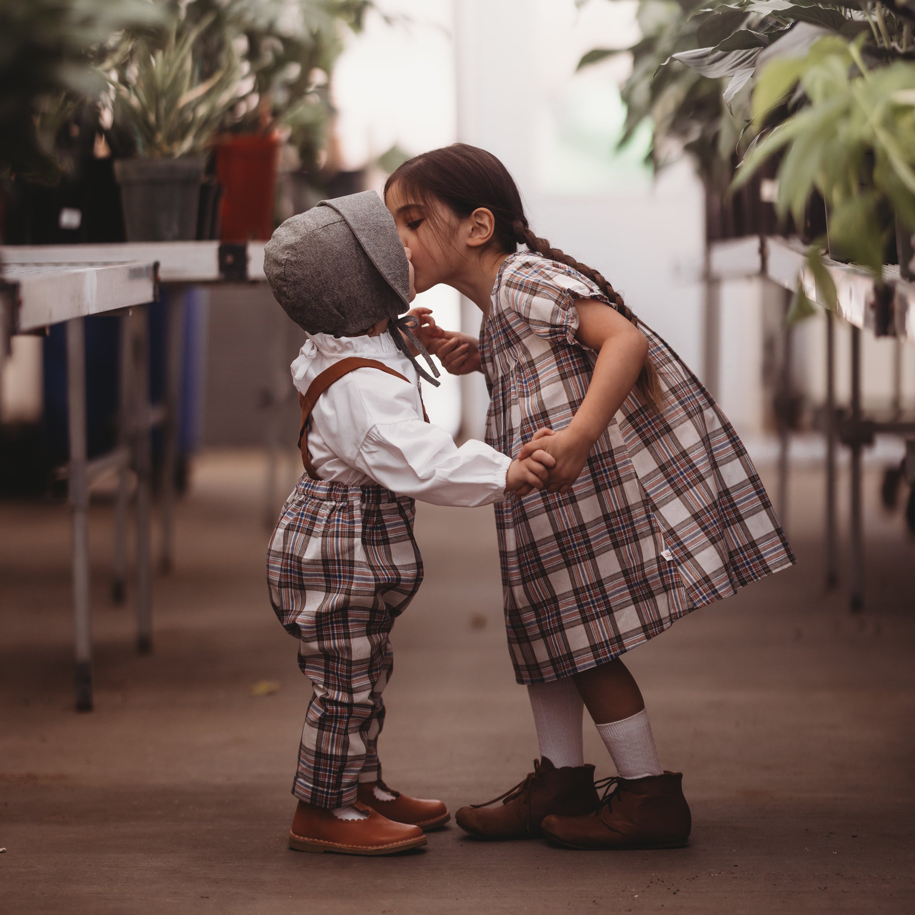 Vintage Plaid Short Sleeve Dress
