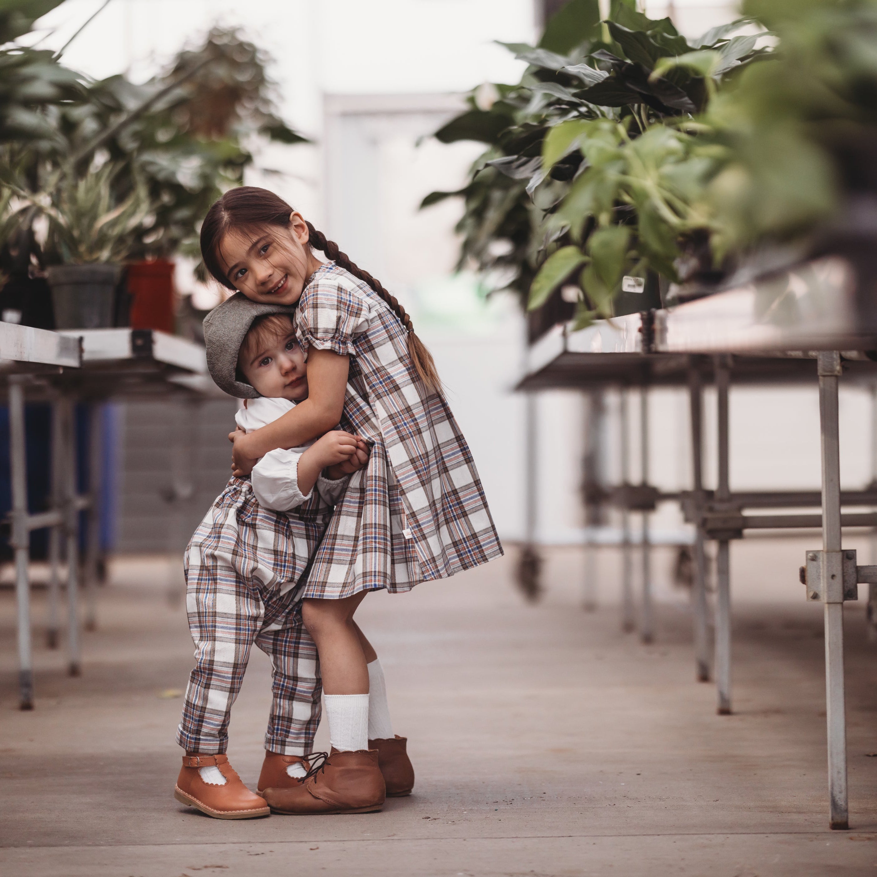 Vintage Plaid Short Sleeve Dress