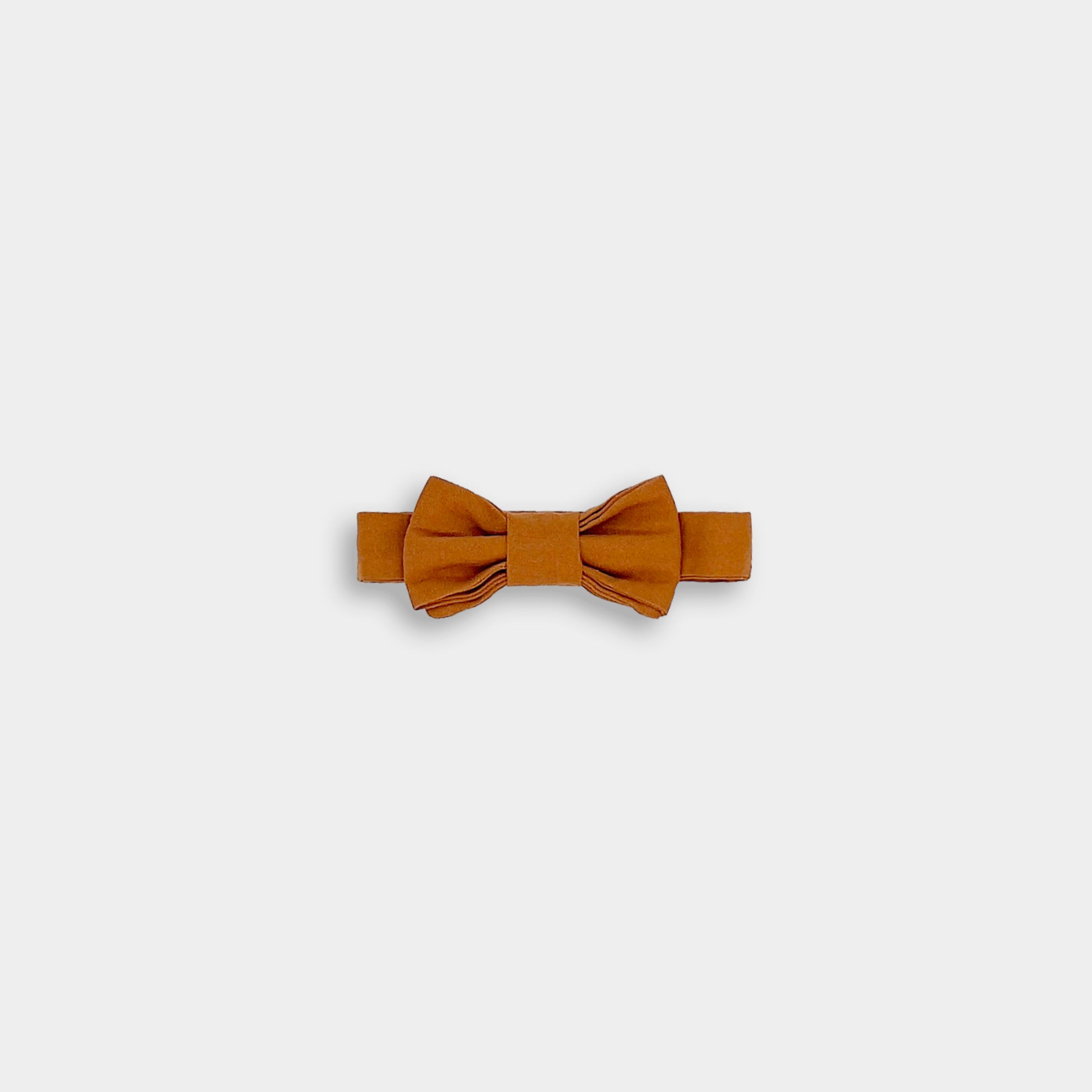 Close-up of the Burnt Orange Bow Tie - A classic accessory showcasing its timeless design and vibrant color, perfect for enhancing any outfit.