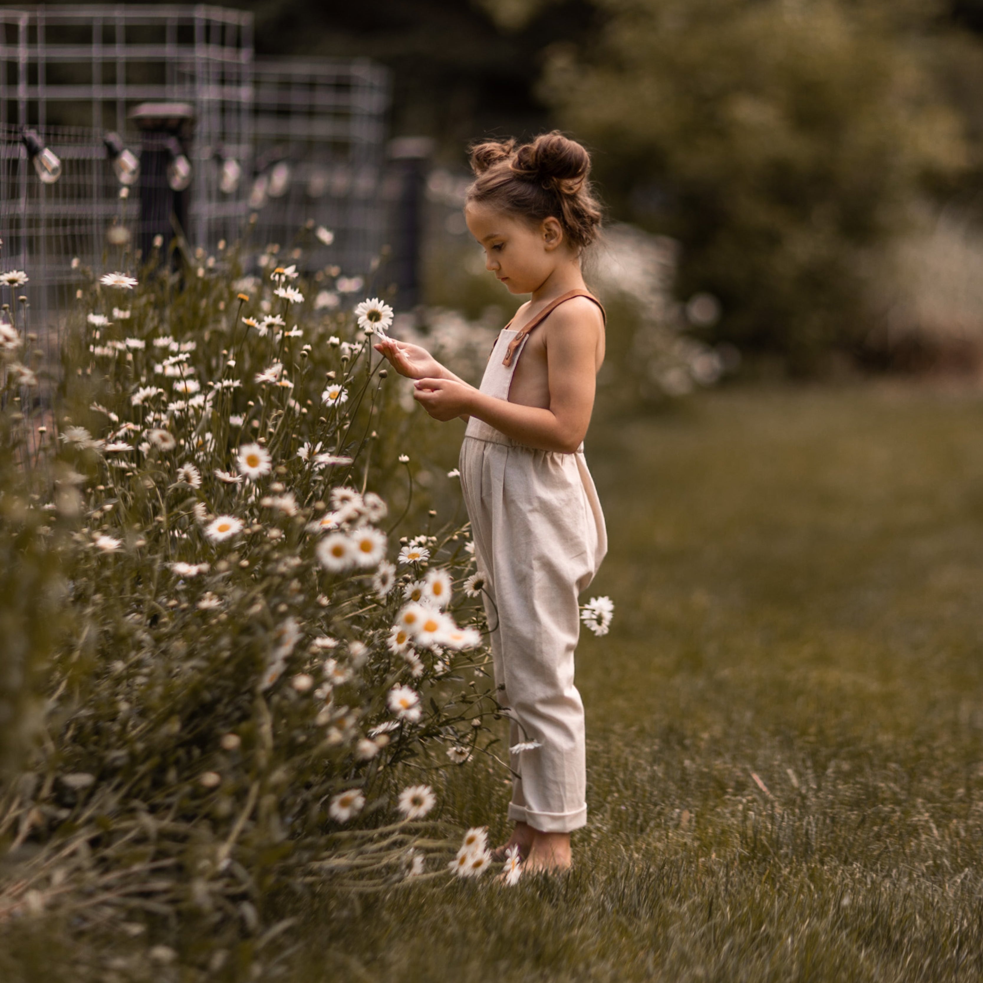 Natural Linen Long Overalls