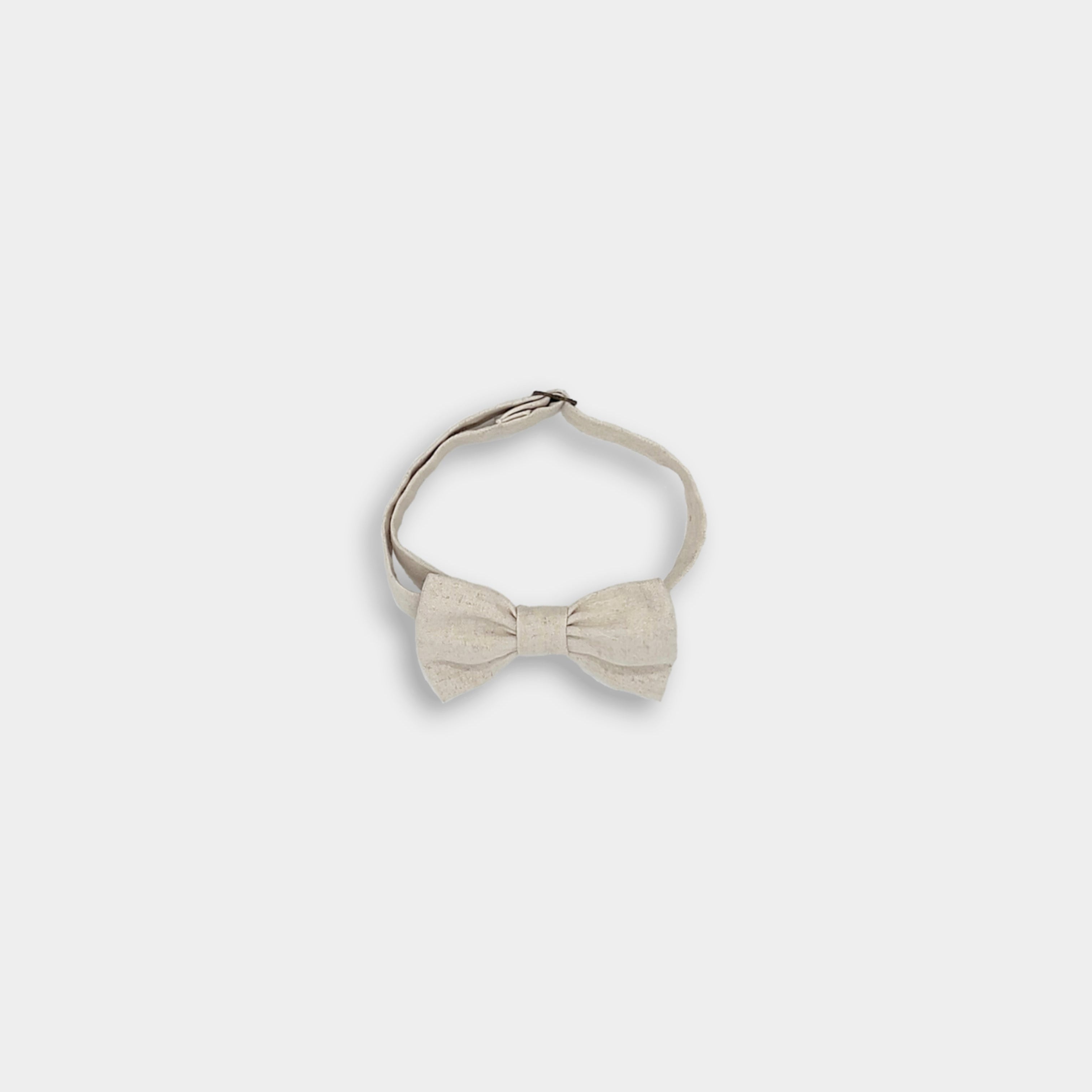 front of natural bow tie on a white background