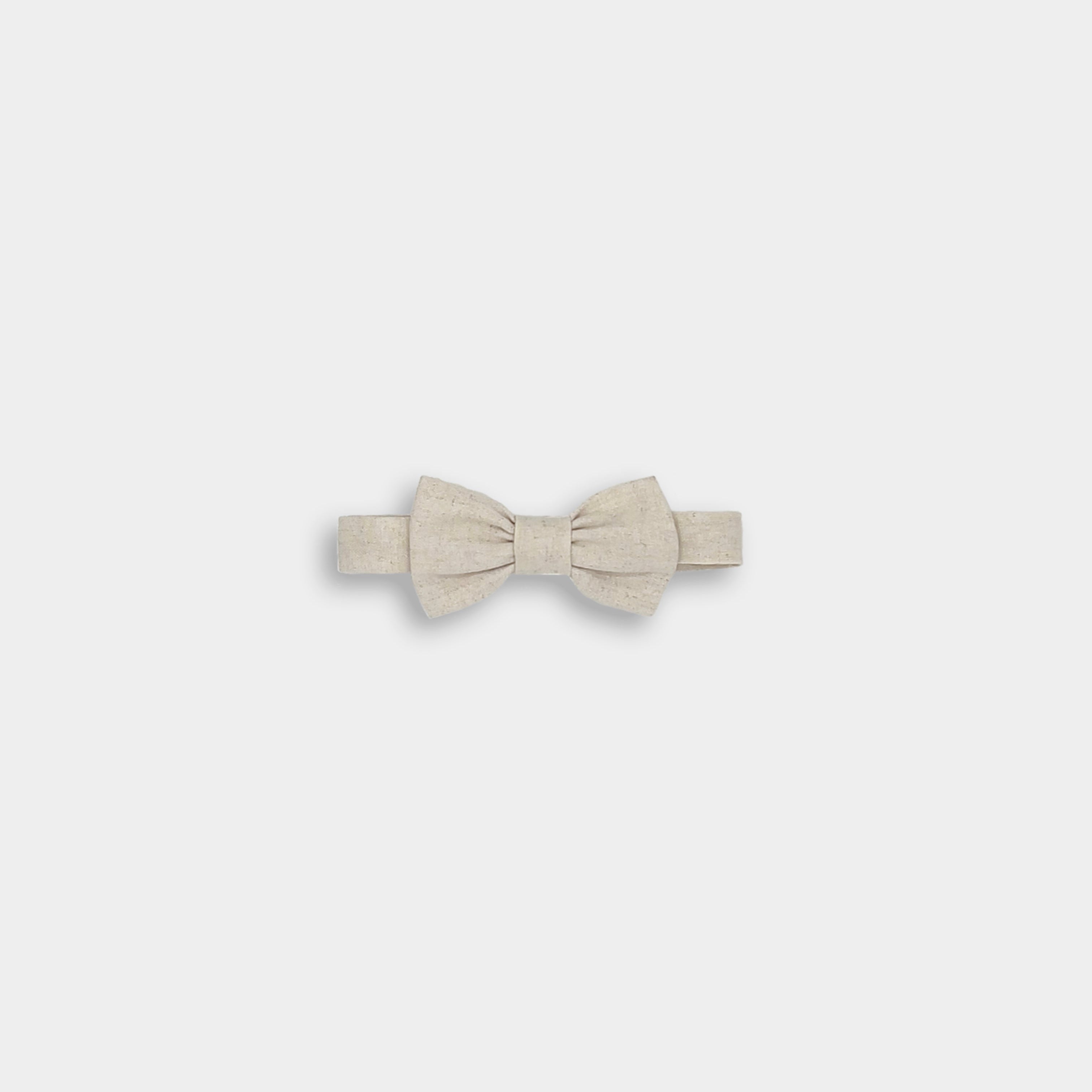 front of natural bow tie on a white background