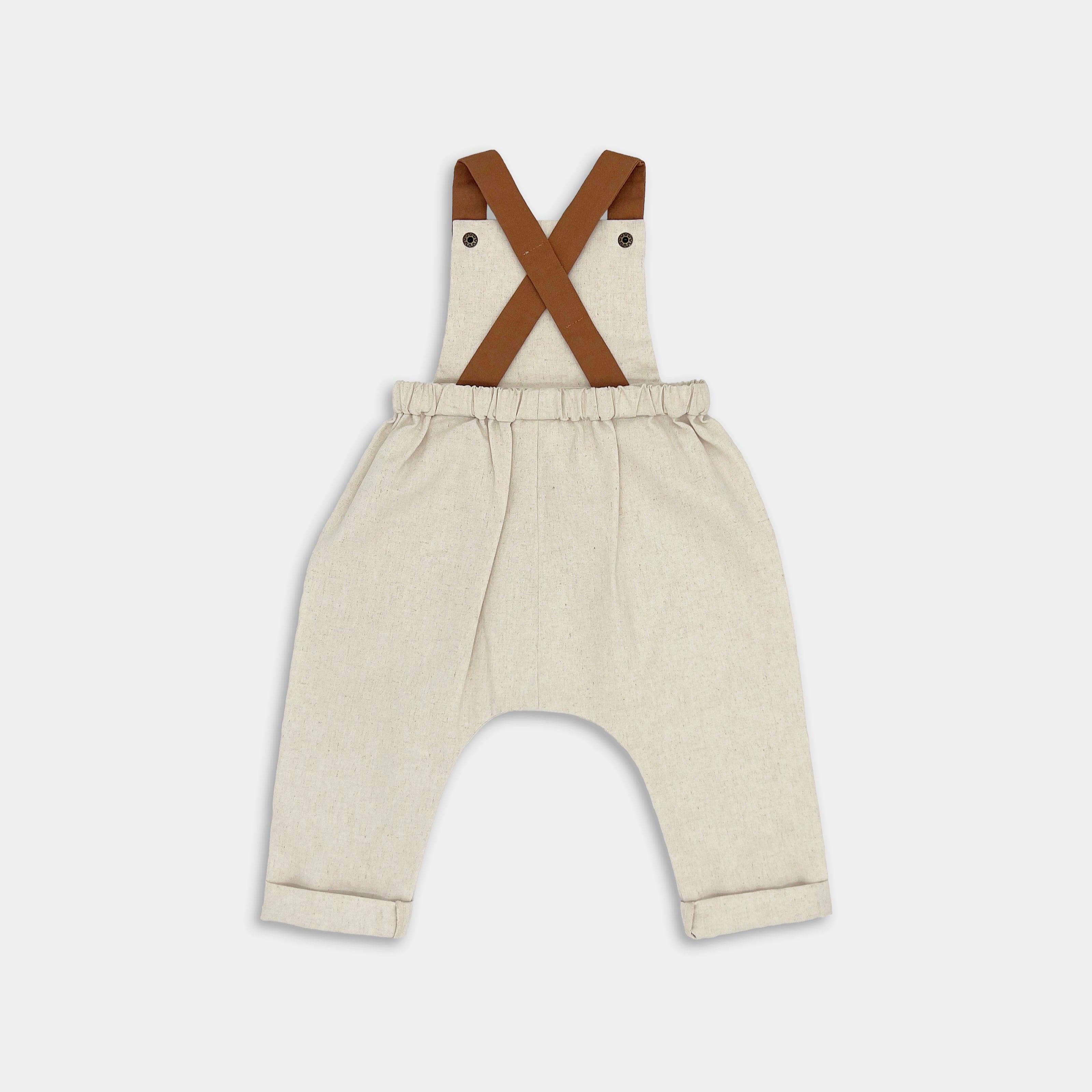 Natural Linen Long Overalls