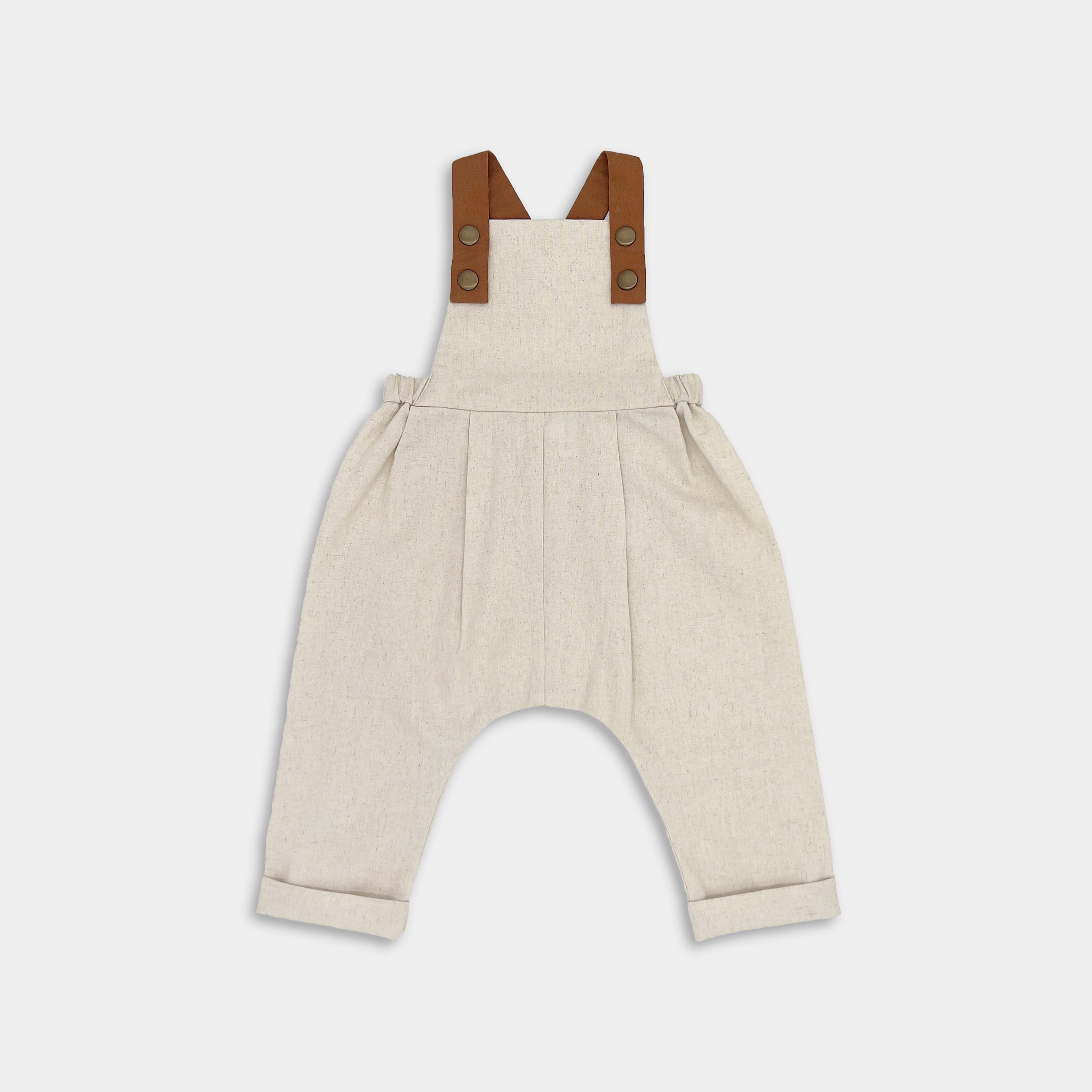 Natural Linen Long Overalls