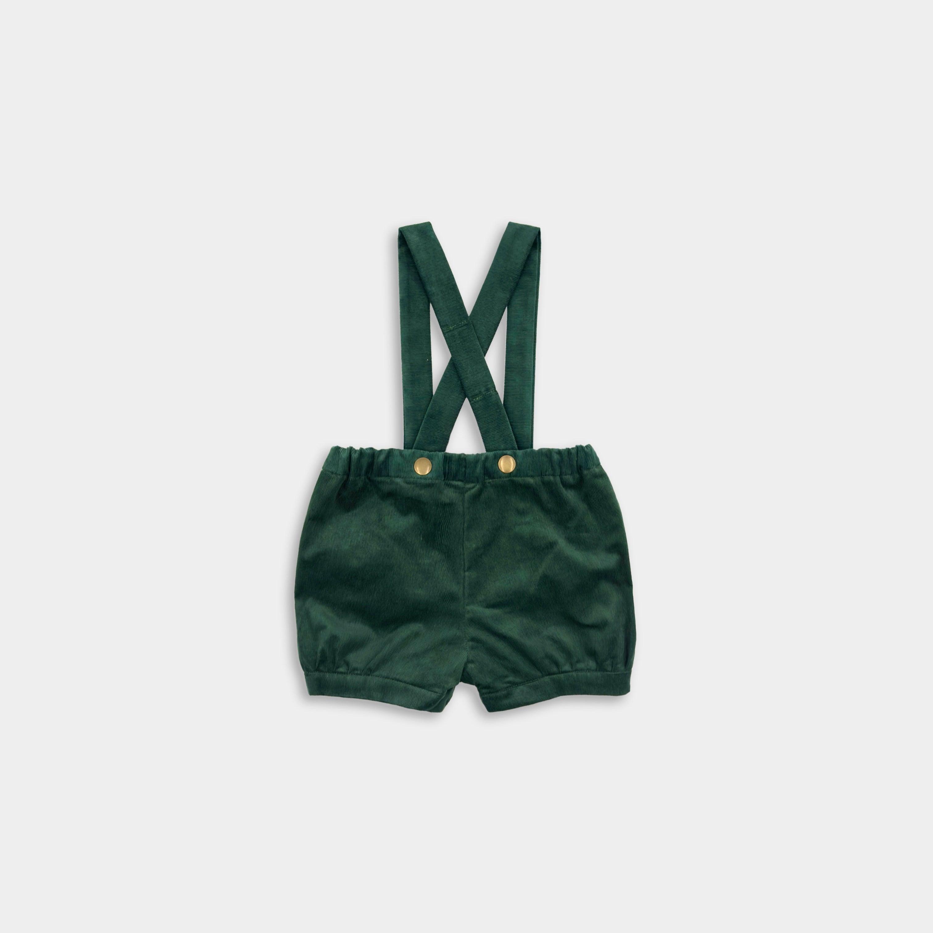 Pine Corduroy Suspender Shorts
