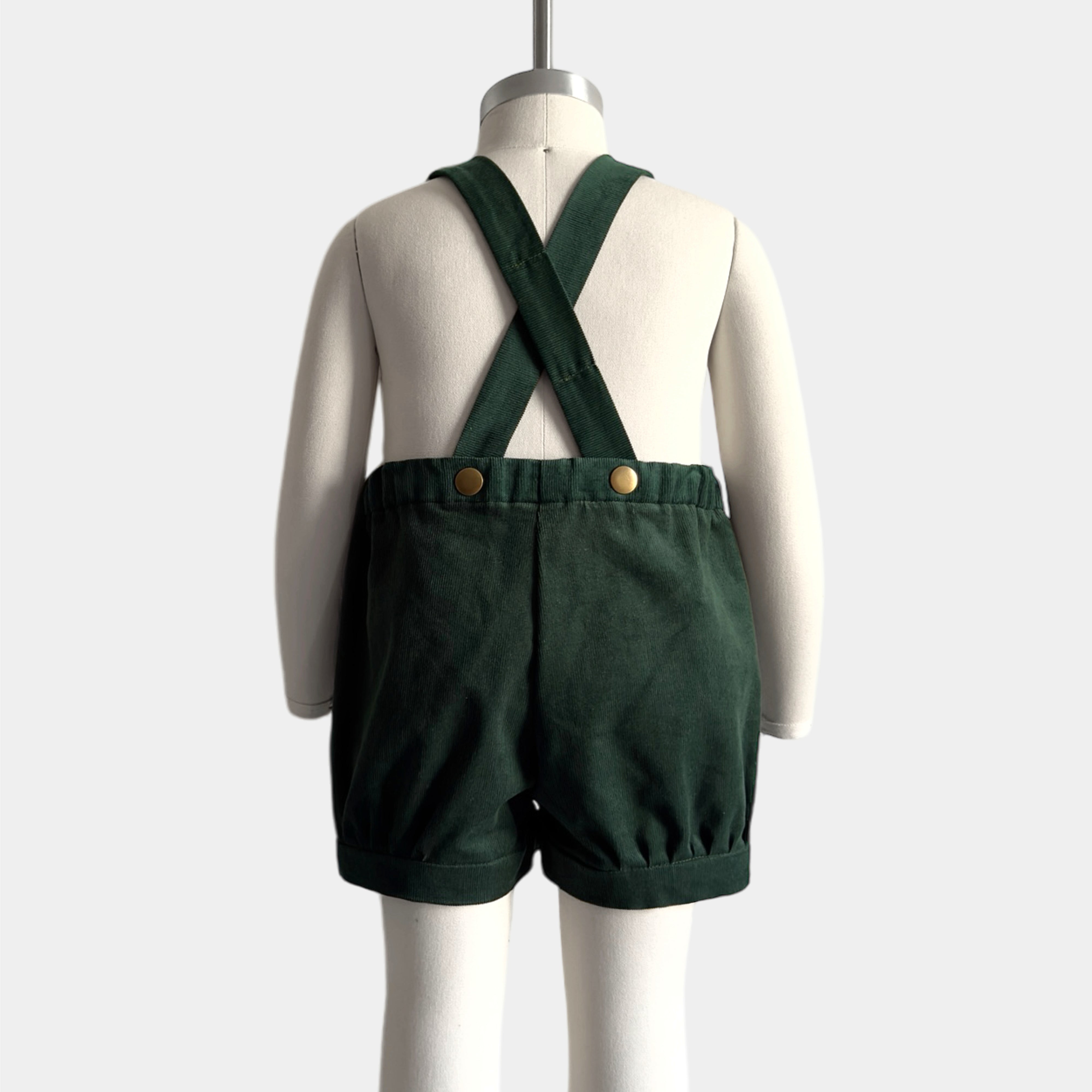 Pine Corduroy Suspender Shorts