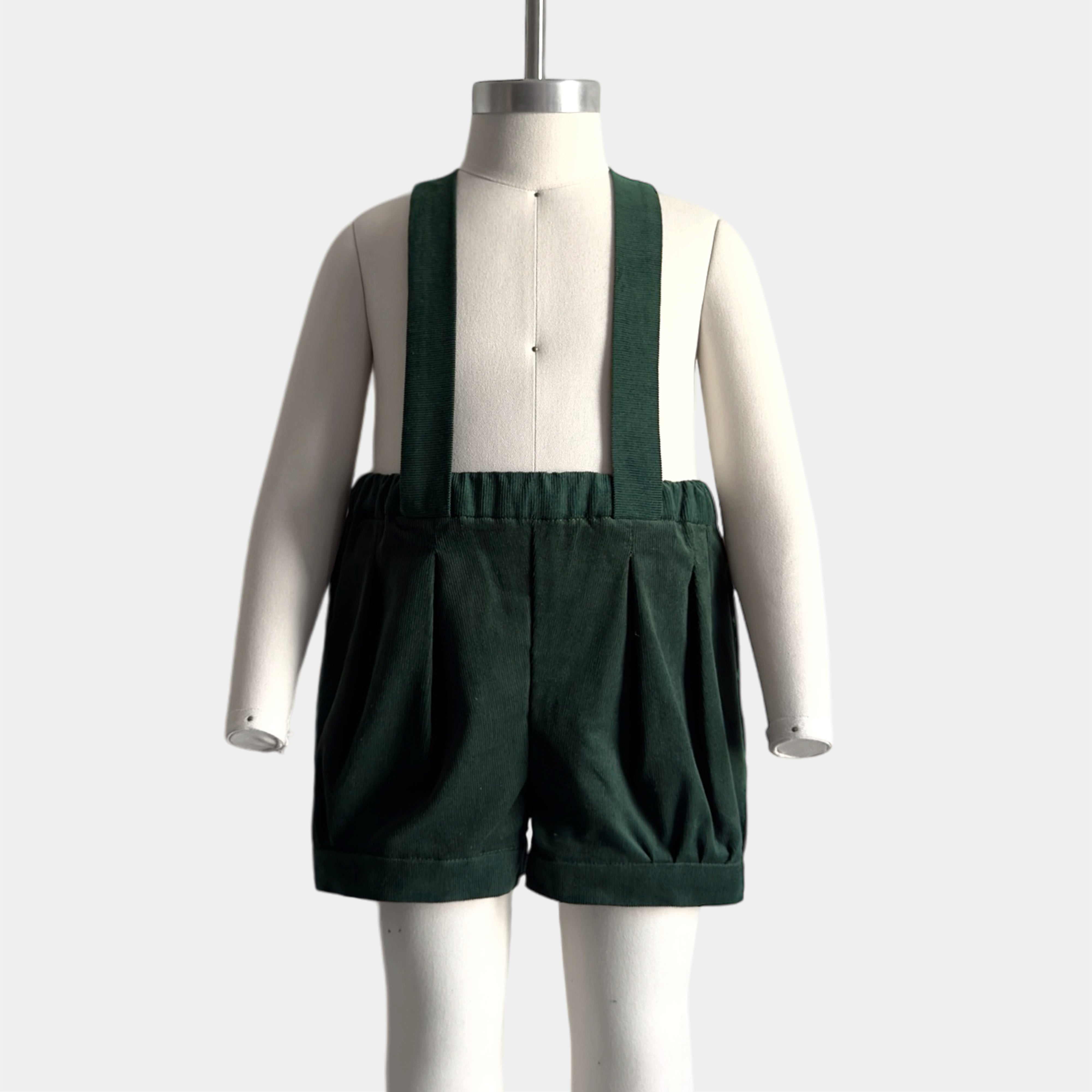 Pine Corduroy Suspender Shorts