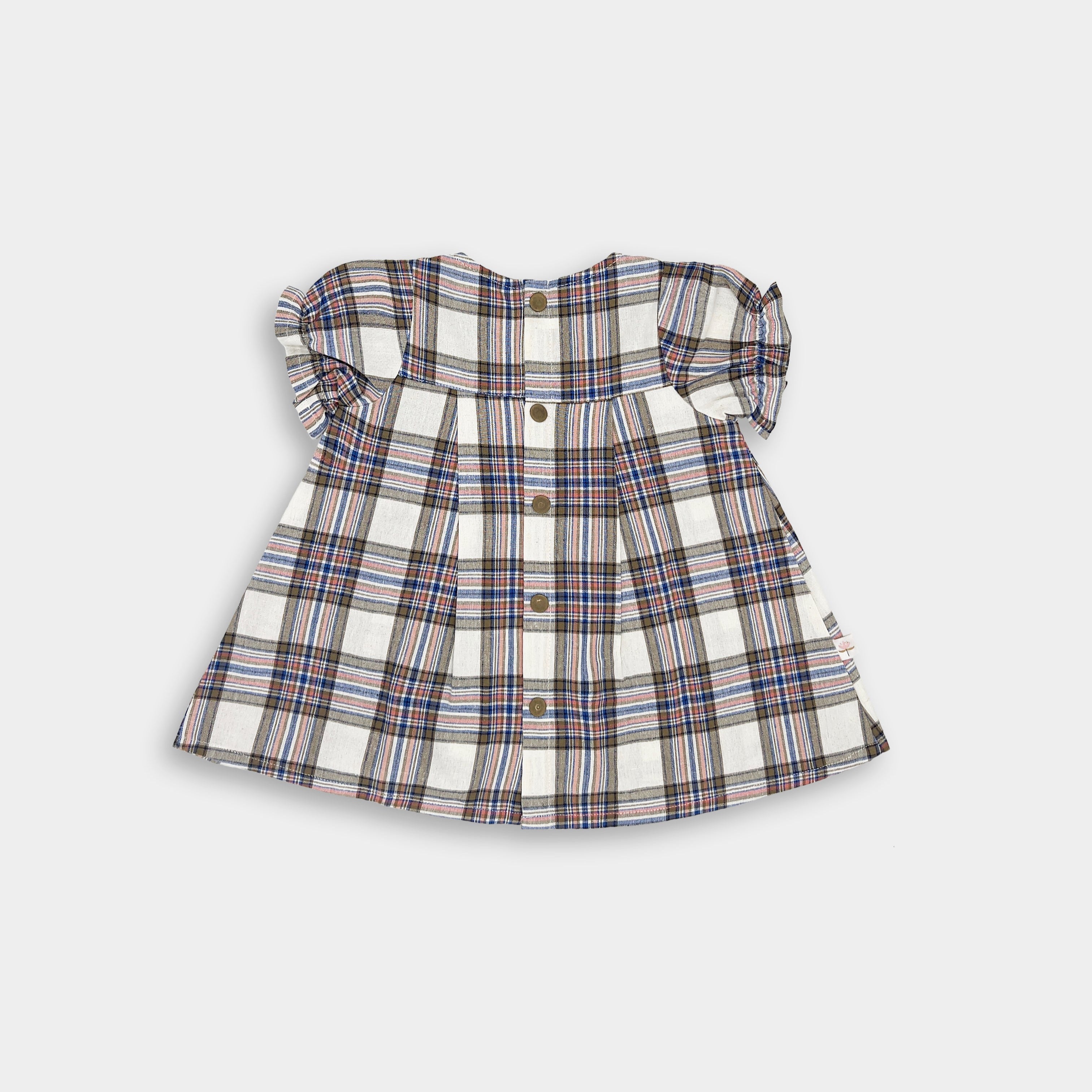Vintage Plaid Short Sleeve Dress