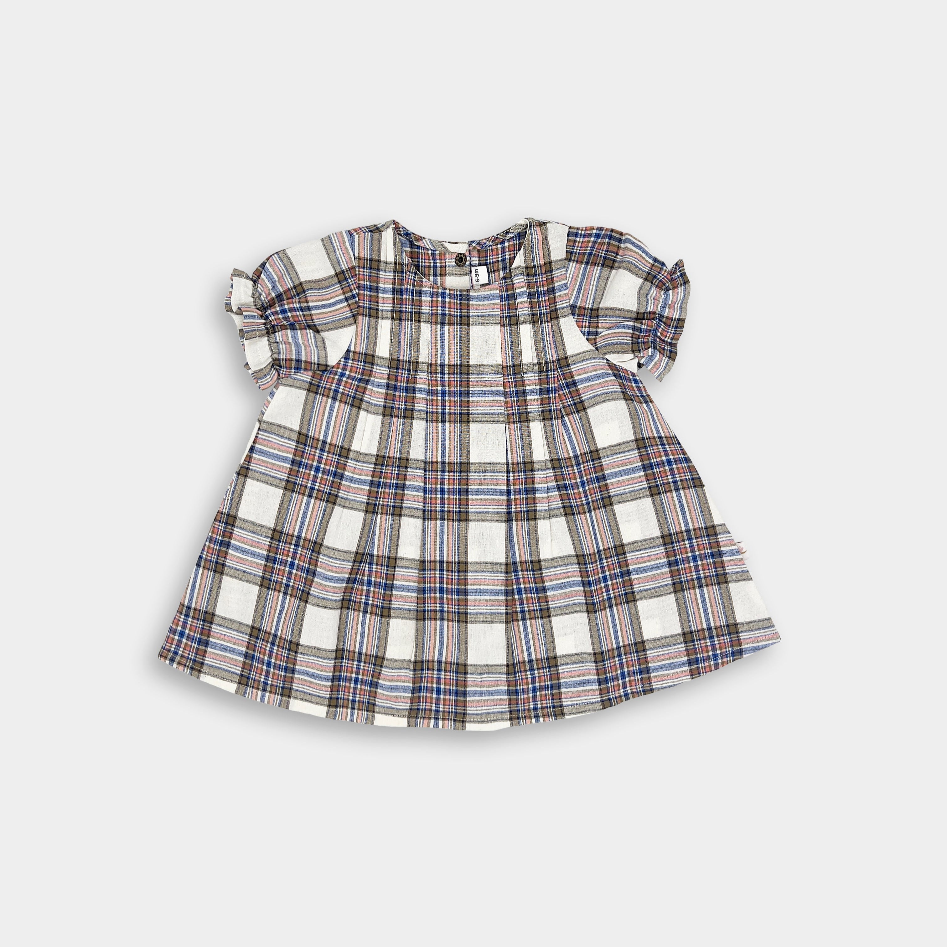 Vintage Plaid Short Sleeve Dress