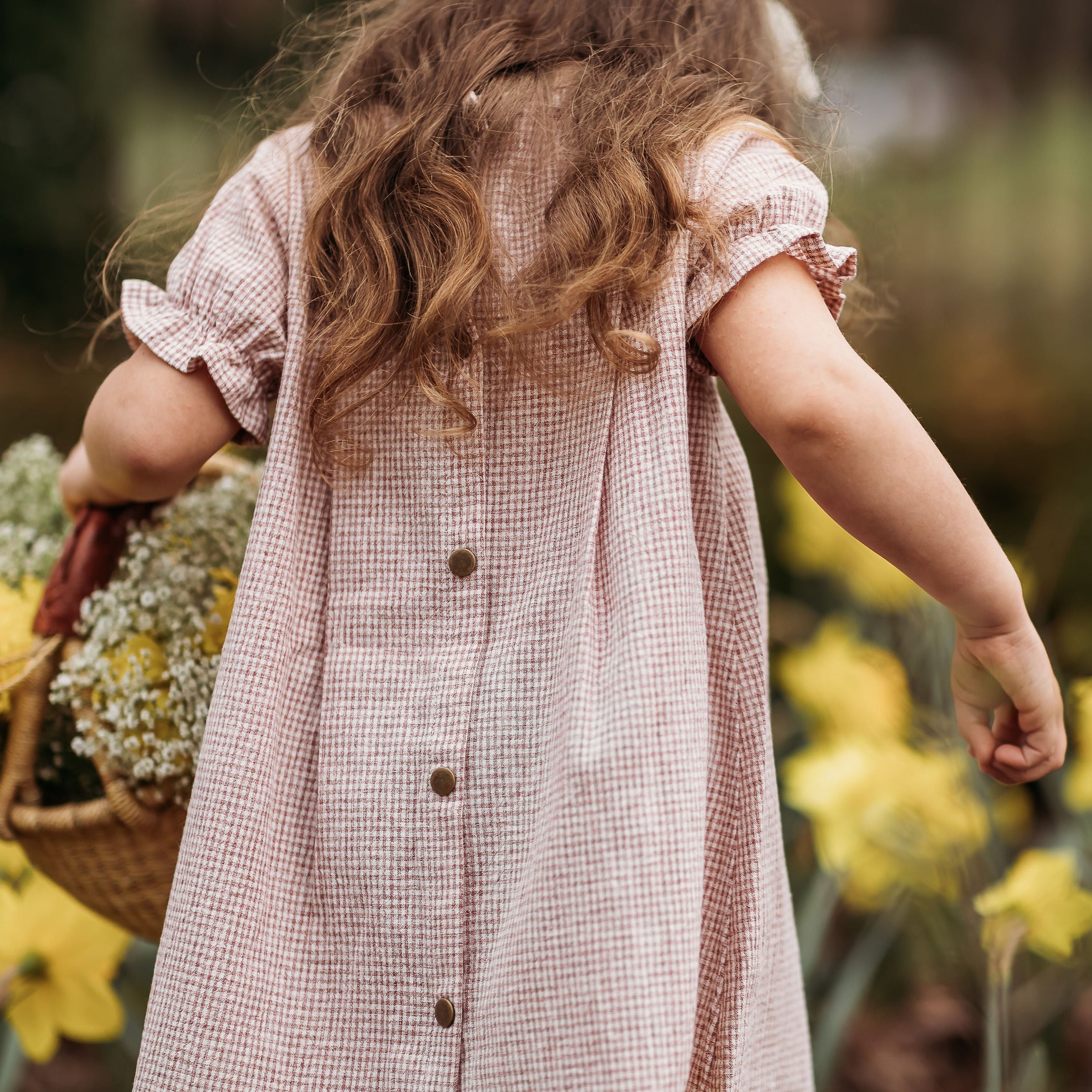 Rust Gingham Short Sleeve Dress