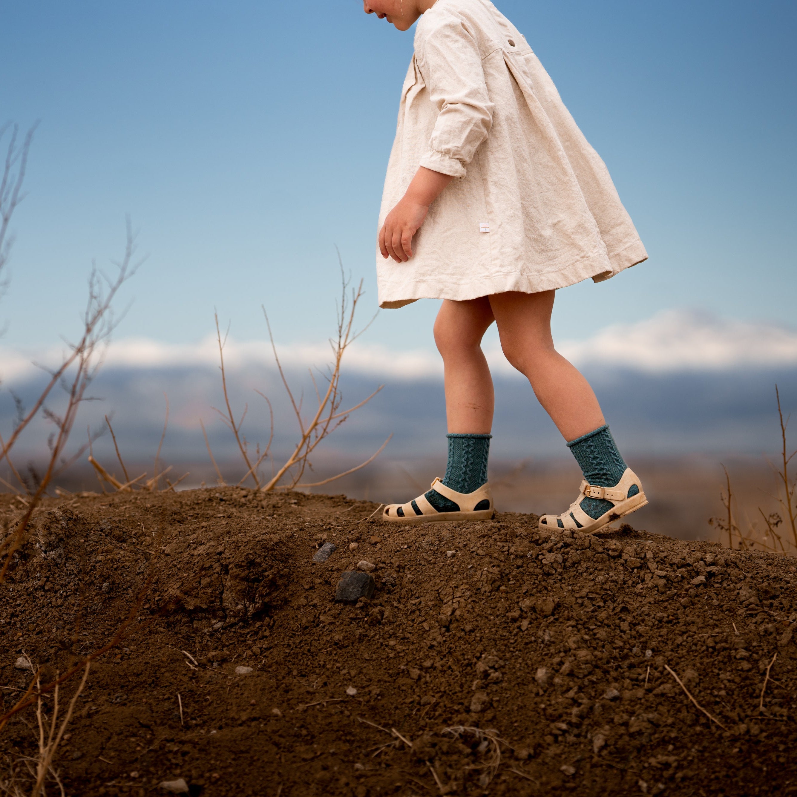 Natural Long Sleeve Dress