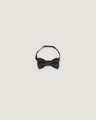 Black linen bow tie for children on a white background