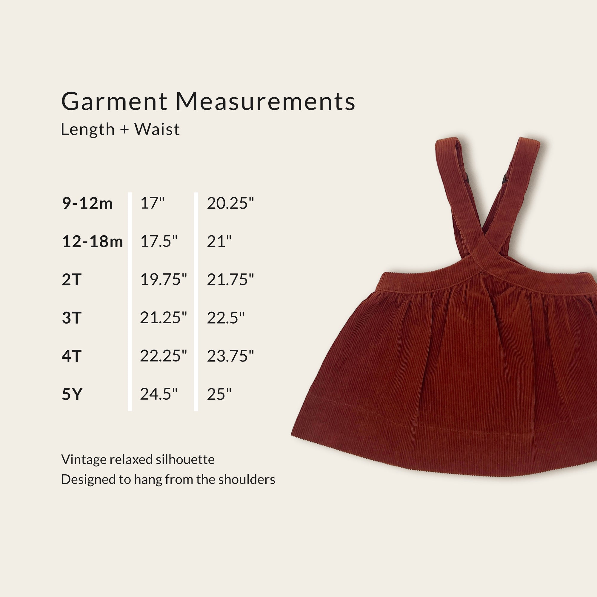 Rust Corduroy Pinafore - Stylish, Adjustable & Built to Last
