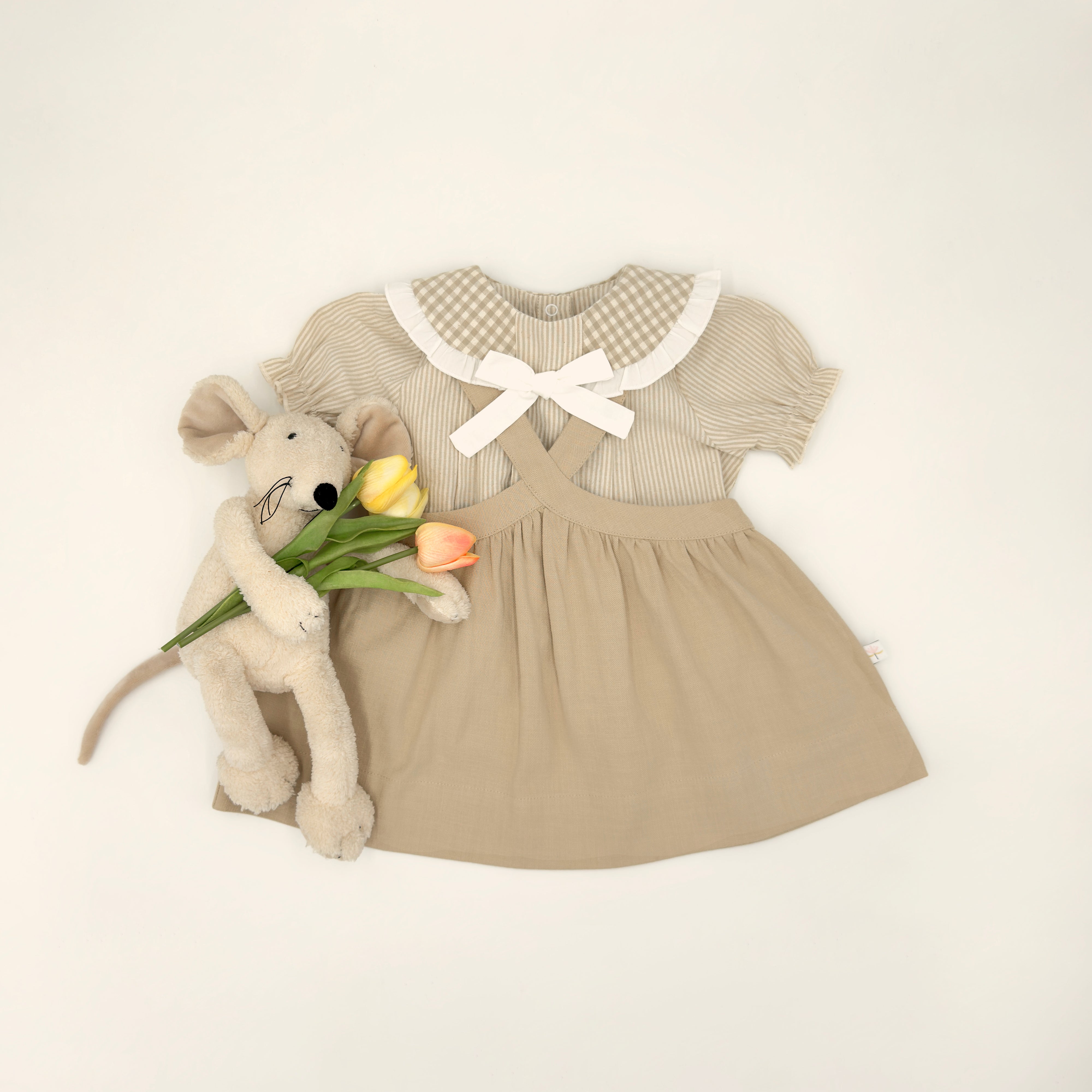 The Fawn Pinafore + Ecruette Blouse Set