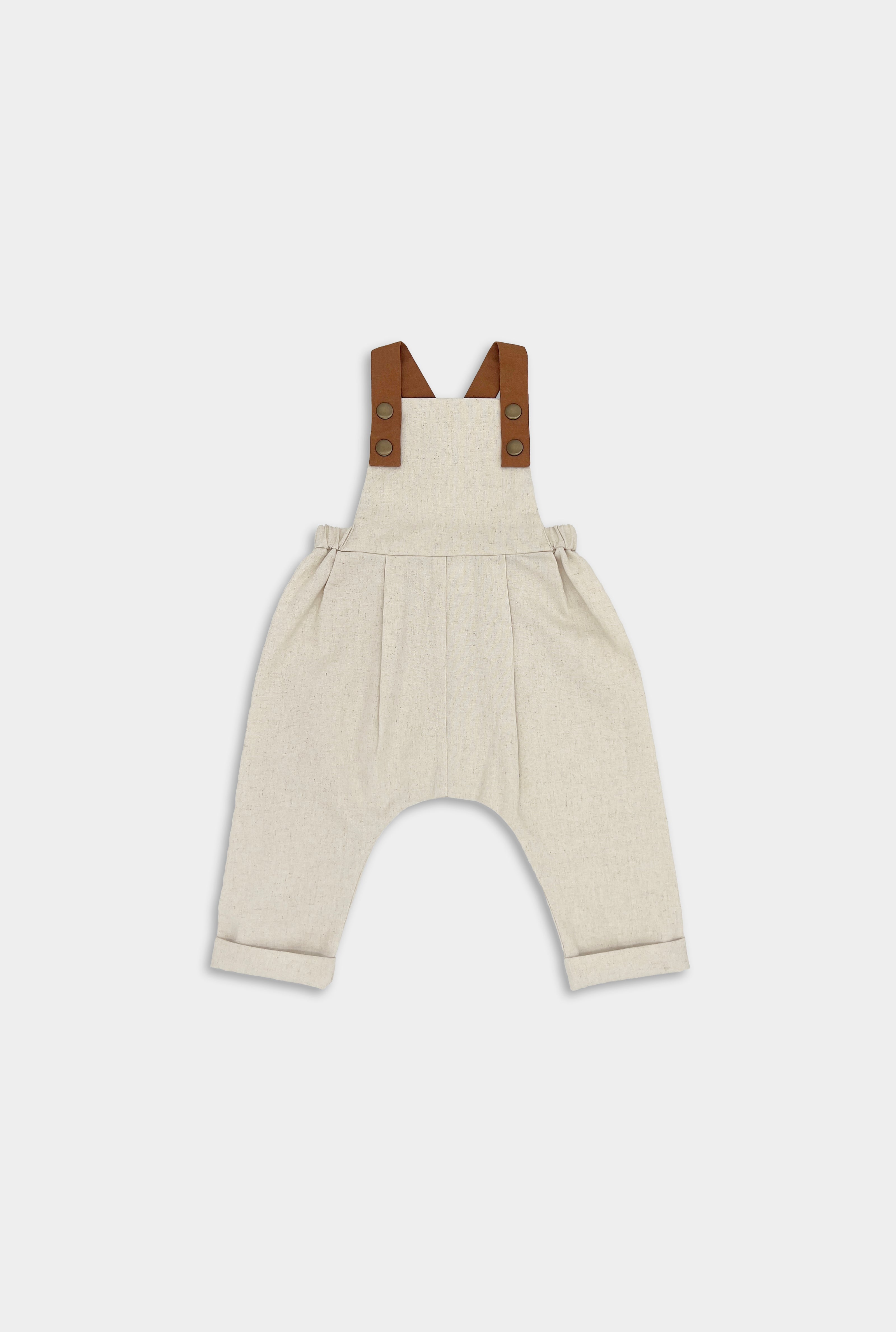 Natural Linen Long Overalls