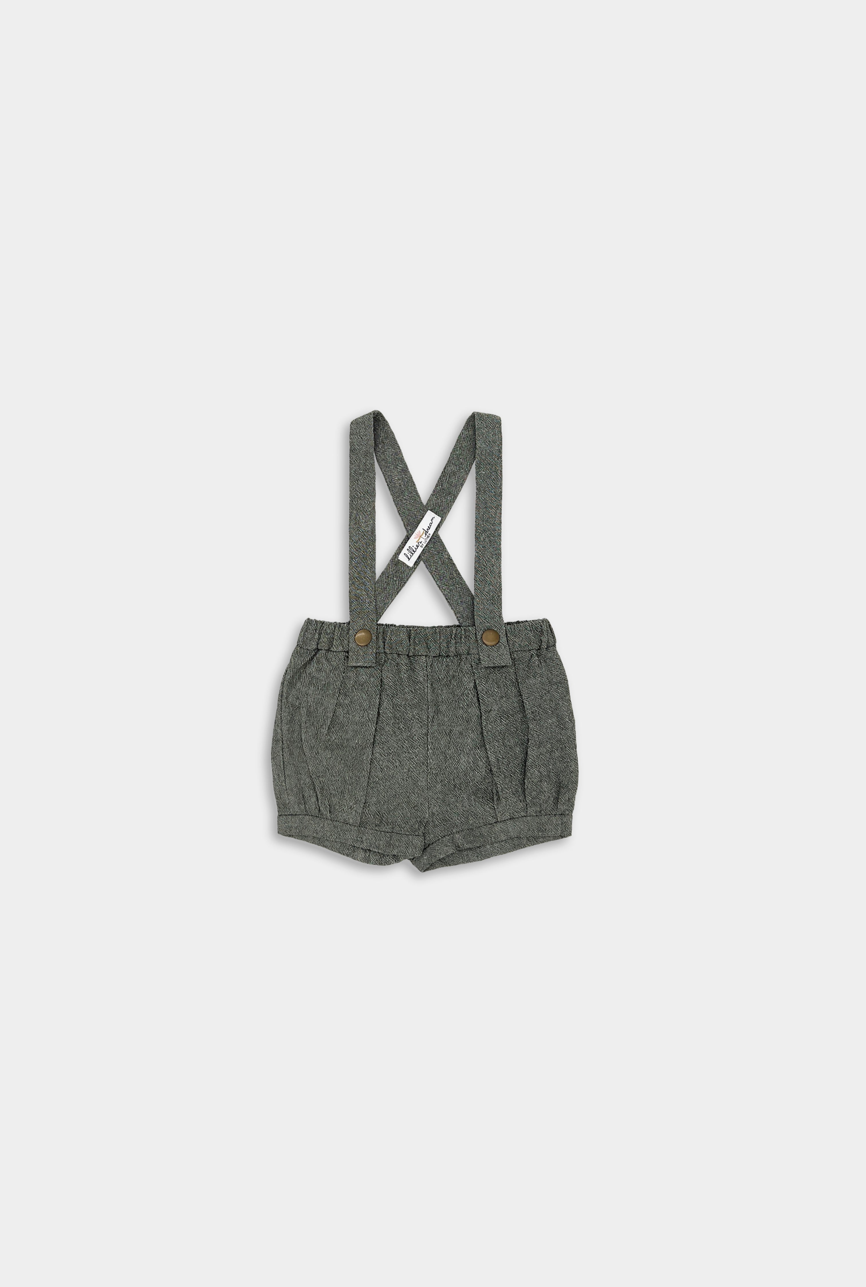 Olive Green Suspender Shorts