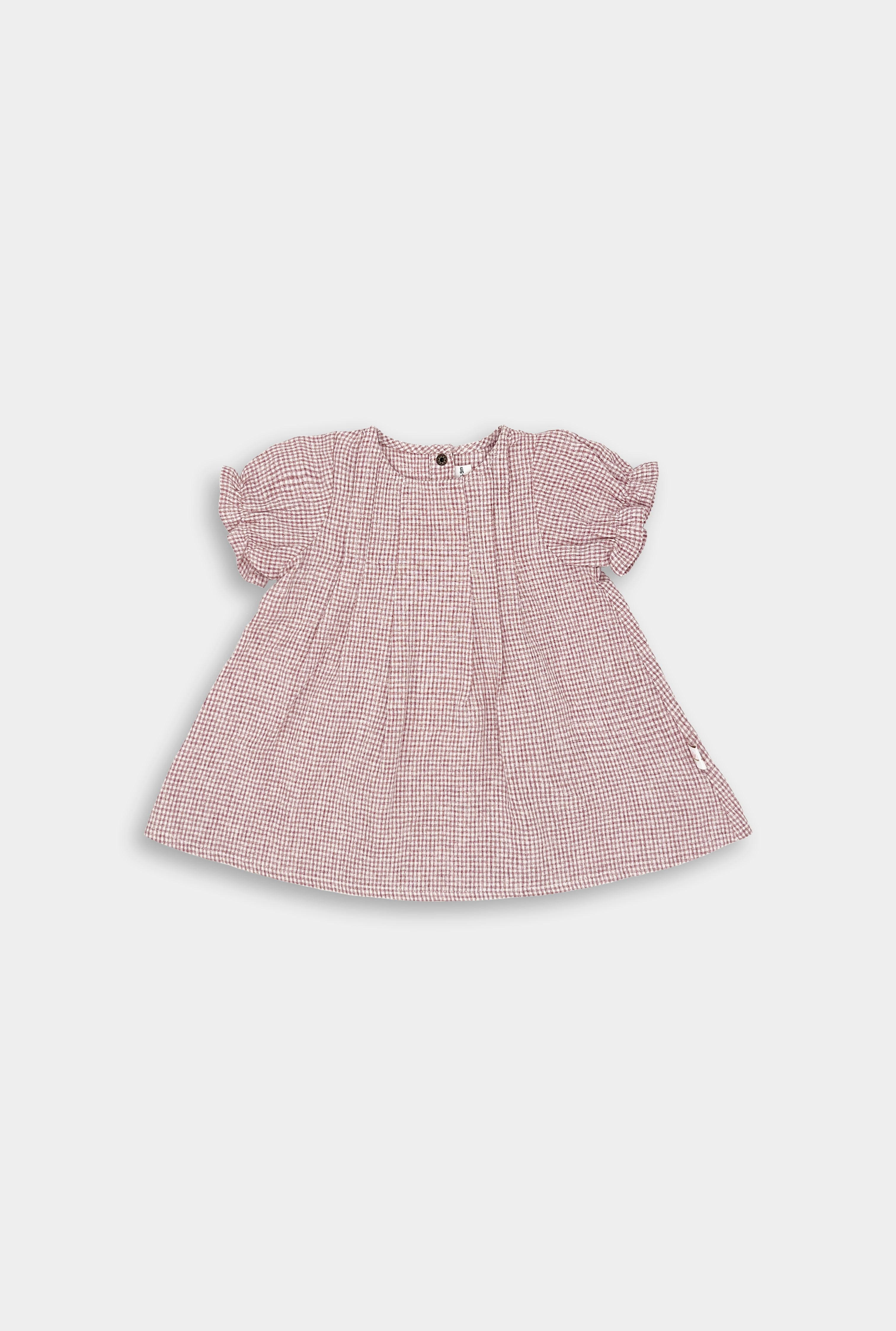 Rust Gingham Short Sleeve Dress