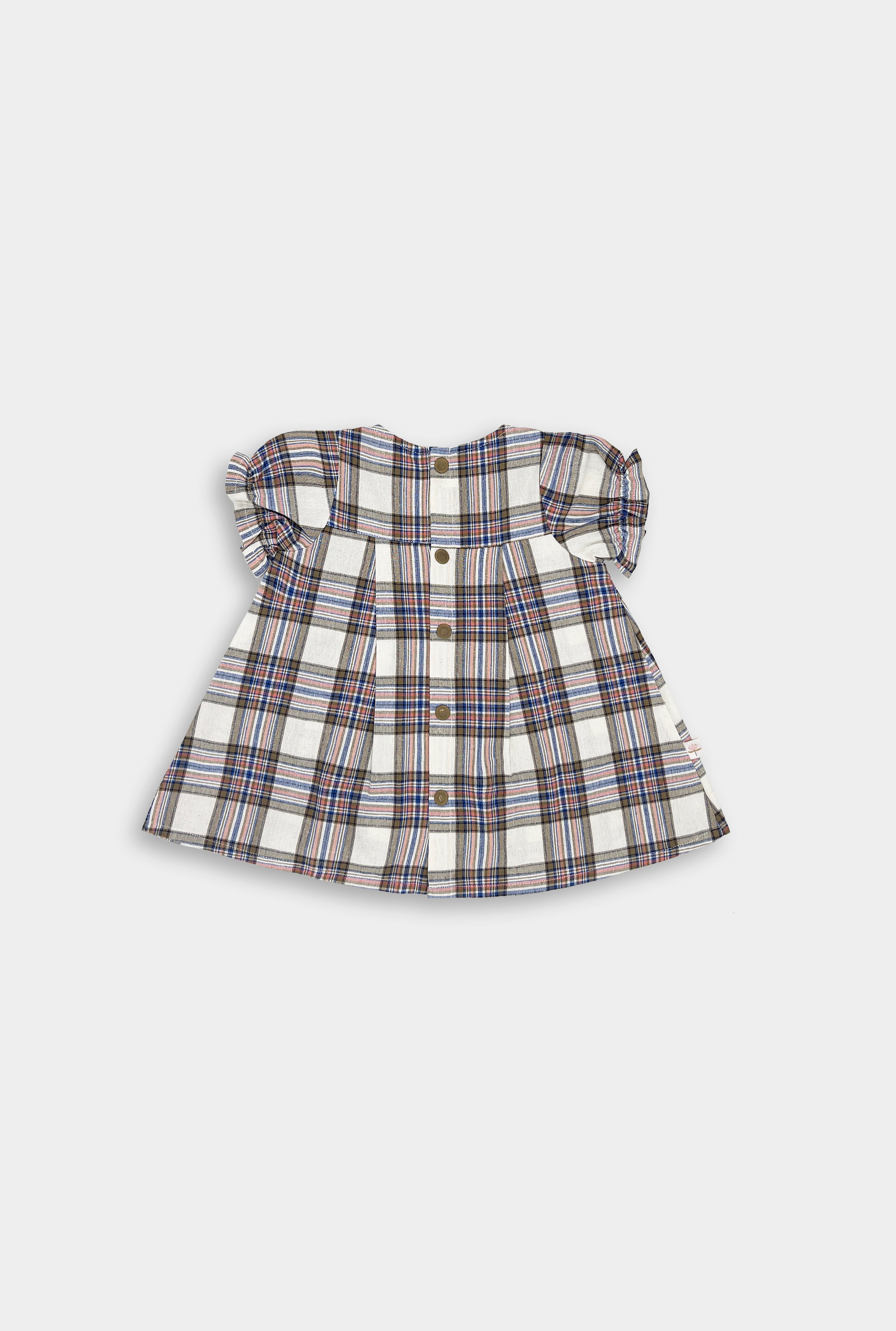 Vintage Plaid Short Sleeve Dress