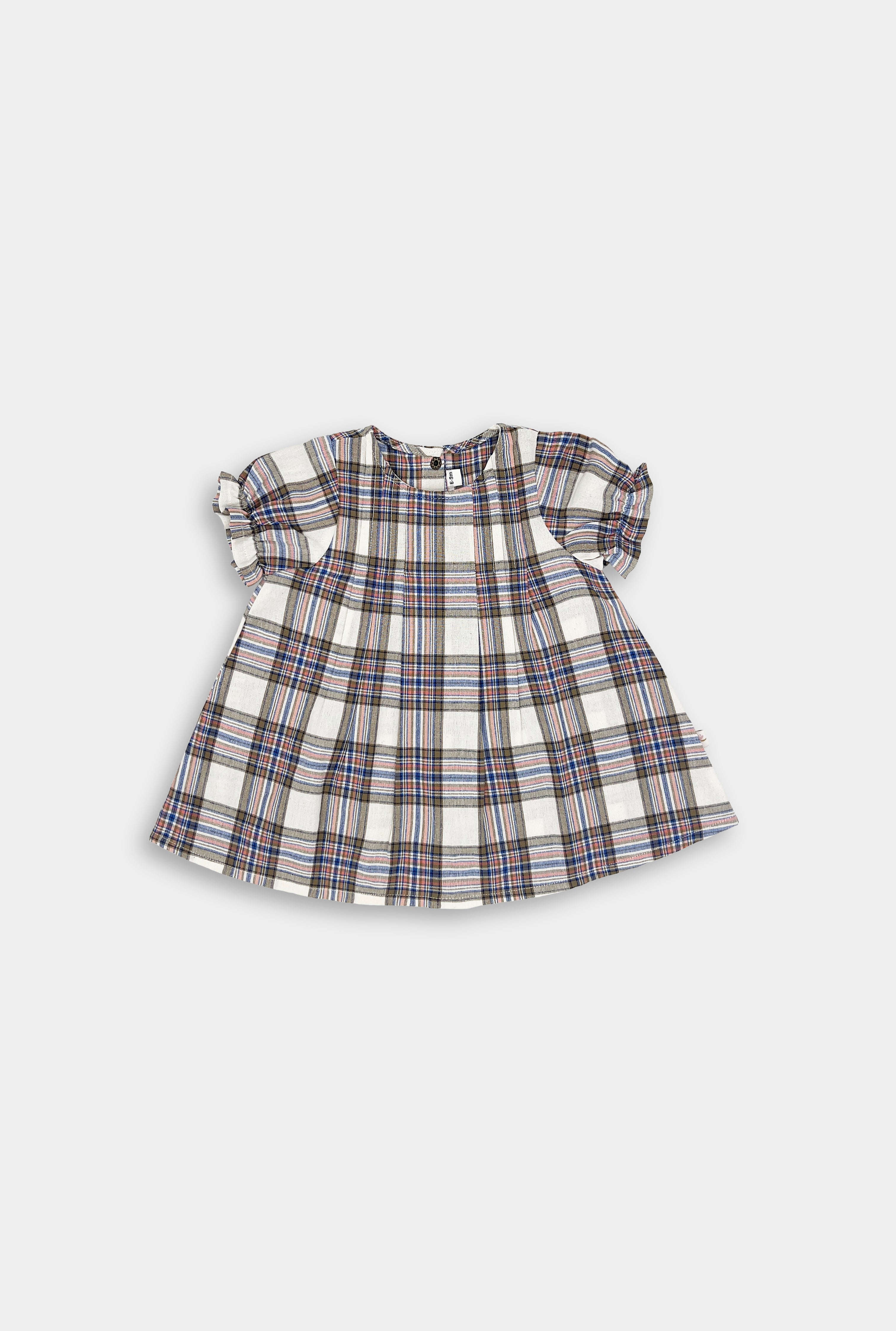 Vintage Plaid Short Sleeve Dress